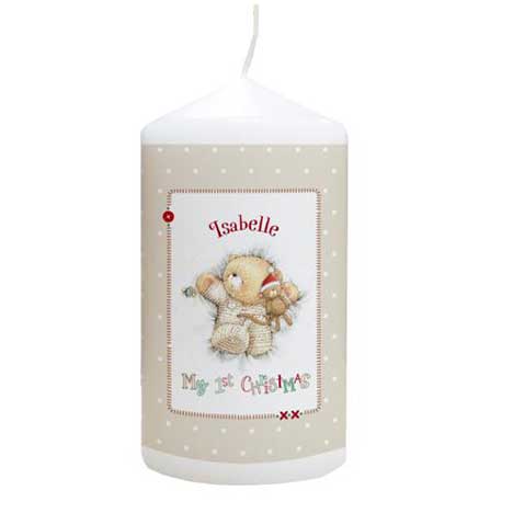 Personalised Forever Friends My 1st Christmas Candle